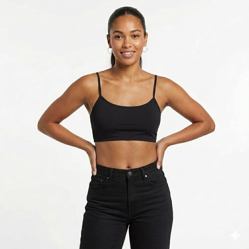 Bustiera Bumbac Picadili Negru | Confort Zilnic