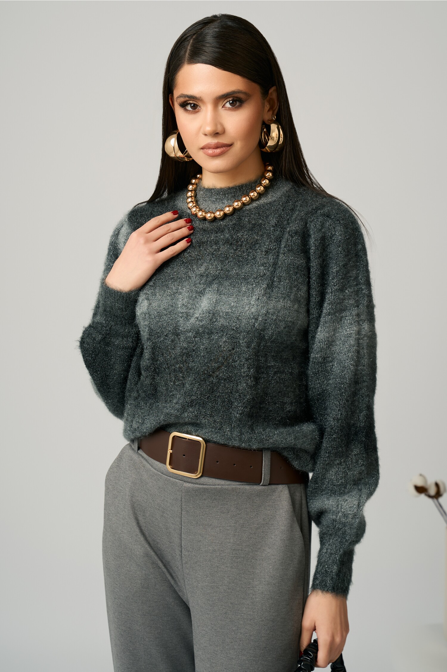 Bluza Tricot Gri Degrade Casual