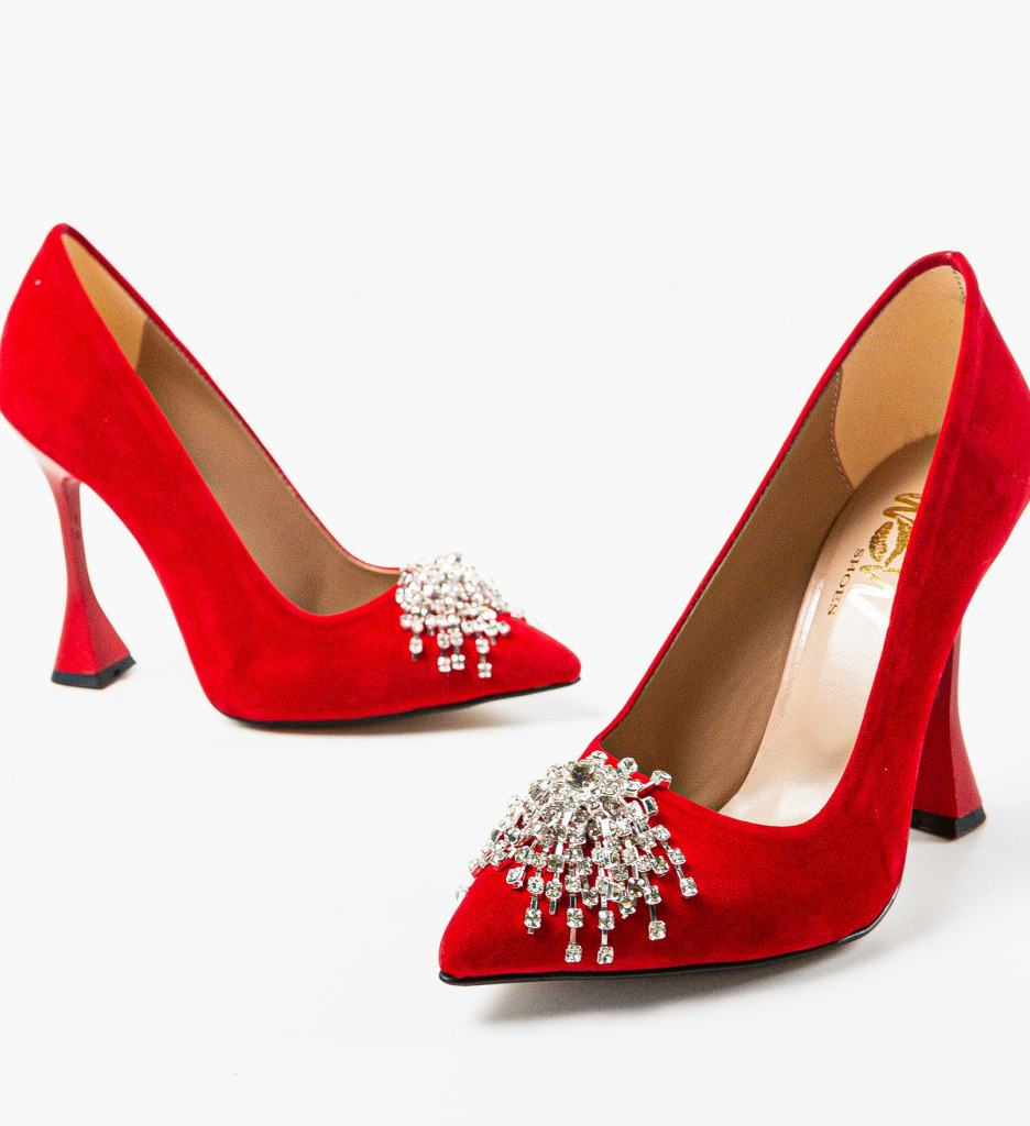 Pantofi Rosii cu Toc Eleganți Yerer - imagine 7