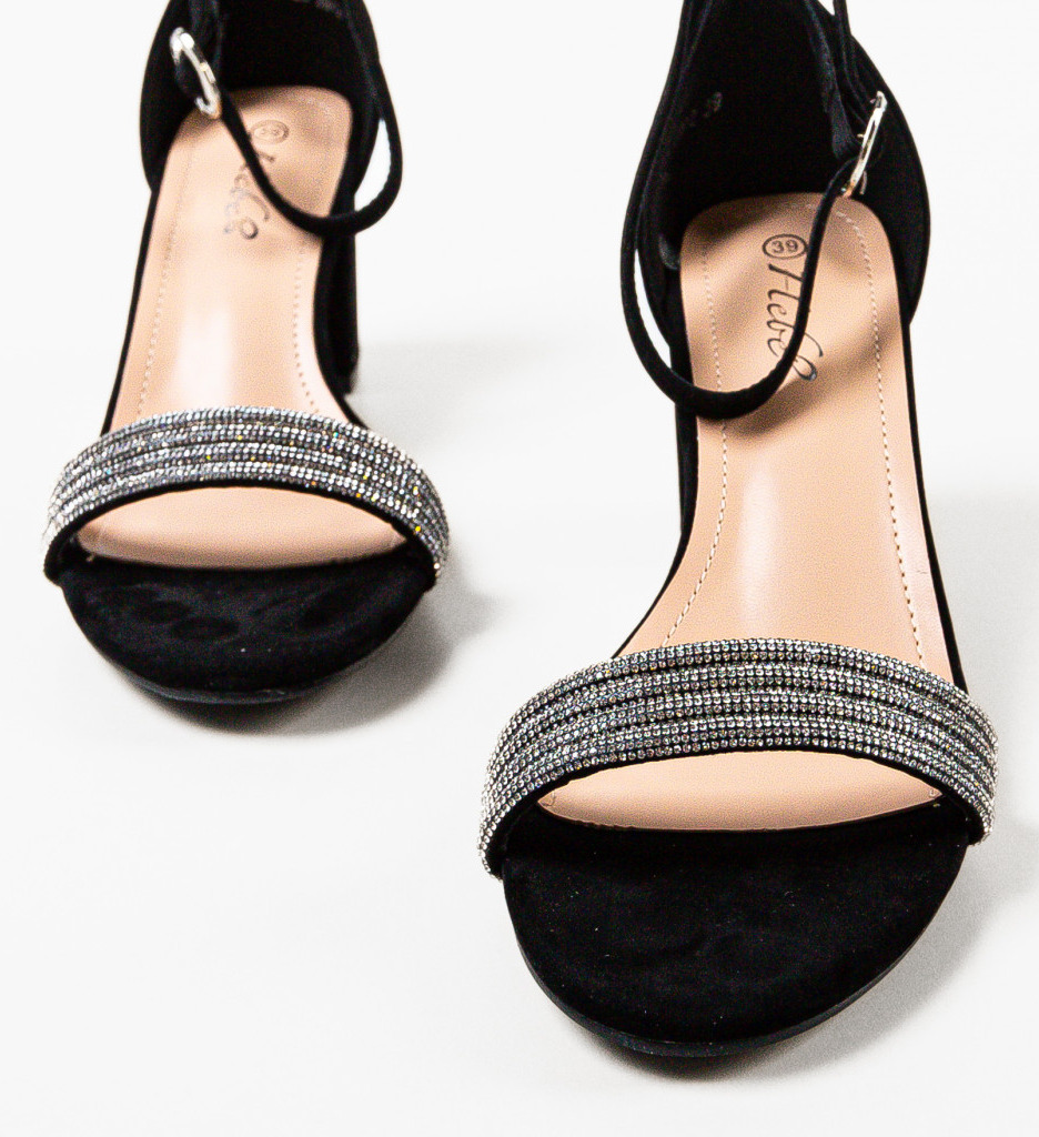 Sandale Ward Negre cu Toc - Eleganță și Stil - imagine 5