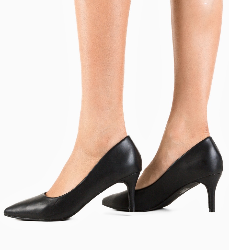 Pantofi Rikea Negri Eleganți cu Toc - imagine 2