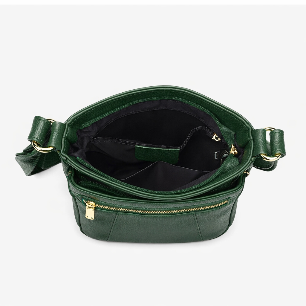 Geanta Dama Delis Saphira GT3205 Verde Piele Naturala - imagine 3