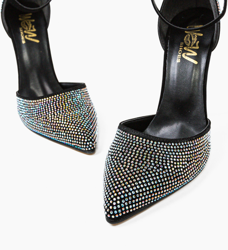 Pantofi Dama Uzinan Negri cu Toc Eleganți - imagine 5