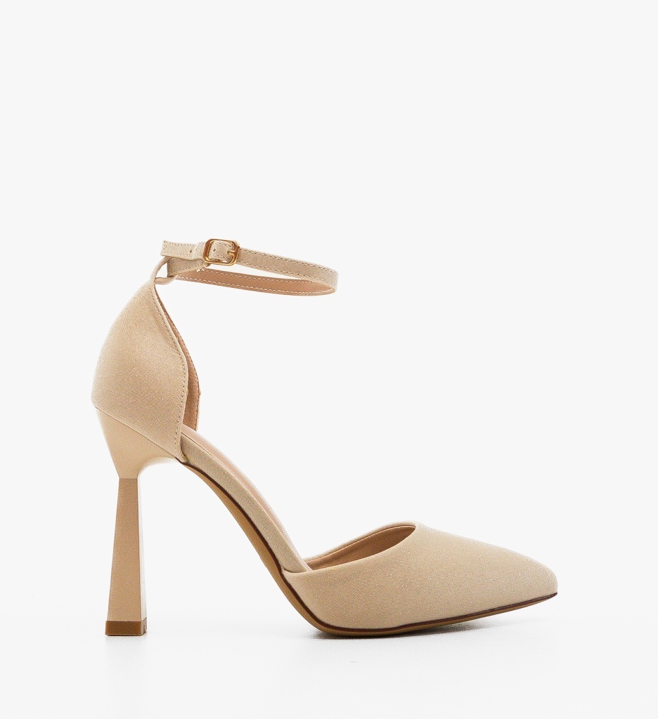 Pantofi dama Trypho Aurii cu toc elegant - imagine 3