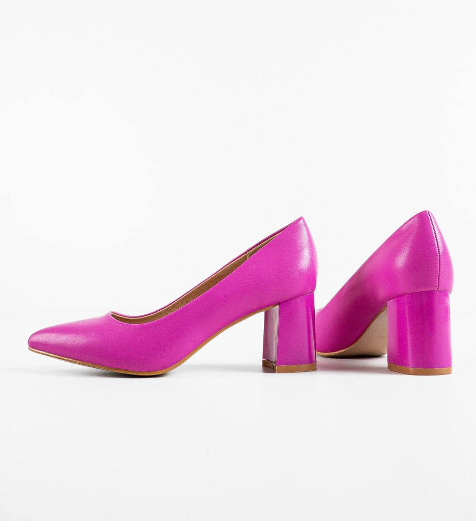 Pantofi dama Walton Fuchsia cu toc elegant - imagine 10