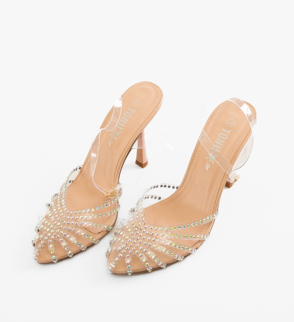 Pantofi Myndre Bej cu toc elegant - confort și stil - imagine 5