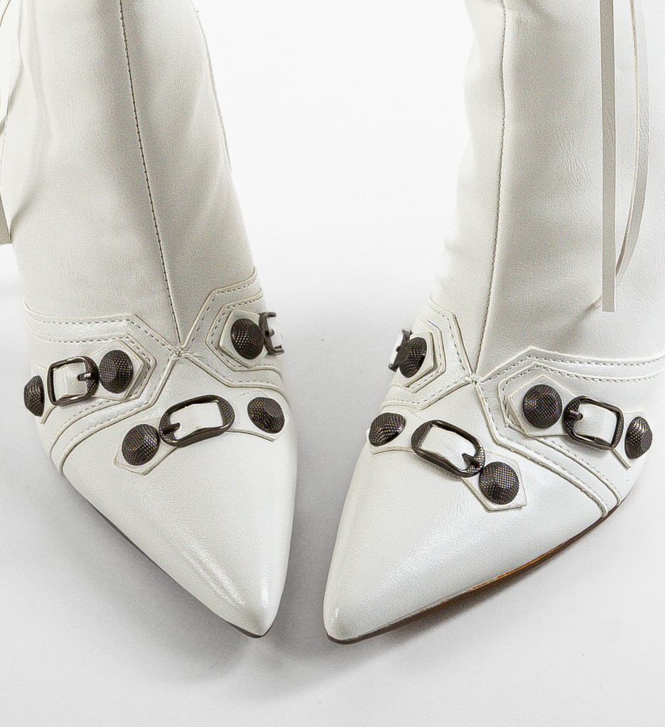 Botine Dama Albe Elegante - Stil și Confort - imagine 5