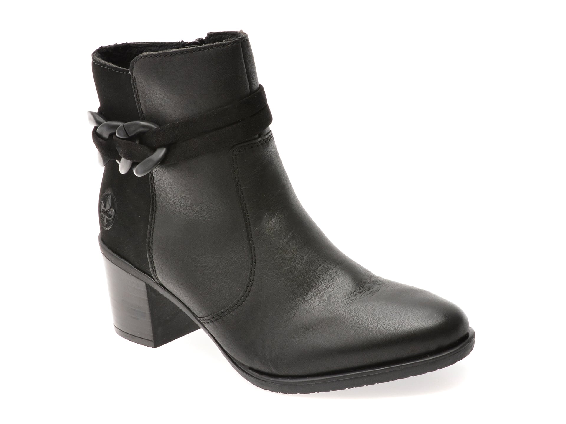 Botine Rieker Negre Piele Naturala