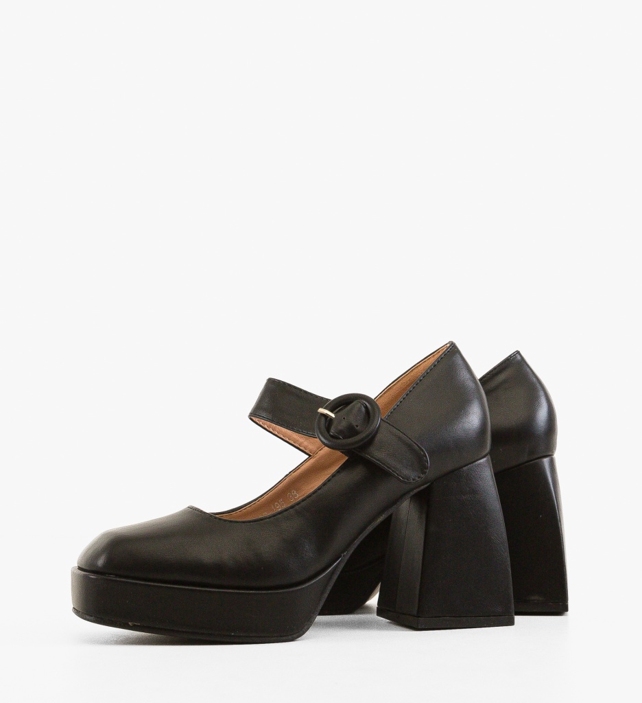 Pantofi Trinity Negri Eleganți cu Toc - imagine 4