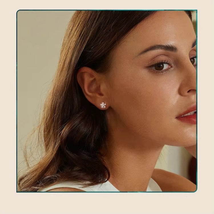 Cercei Argint Floare Delis | Eleganți - imagine 3