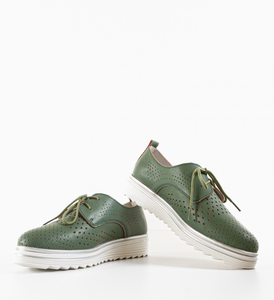Pantofi Casual Dama Verzi Confort & Stil - imagine 7