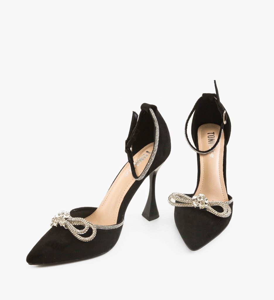 Pantofi Dama Entrange Negri cu Toc Eleganți - imagine 5