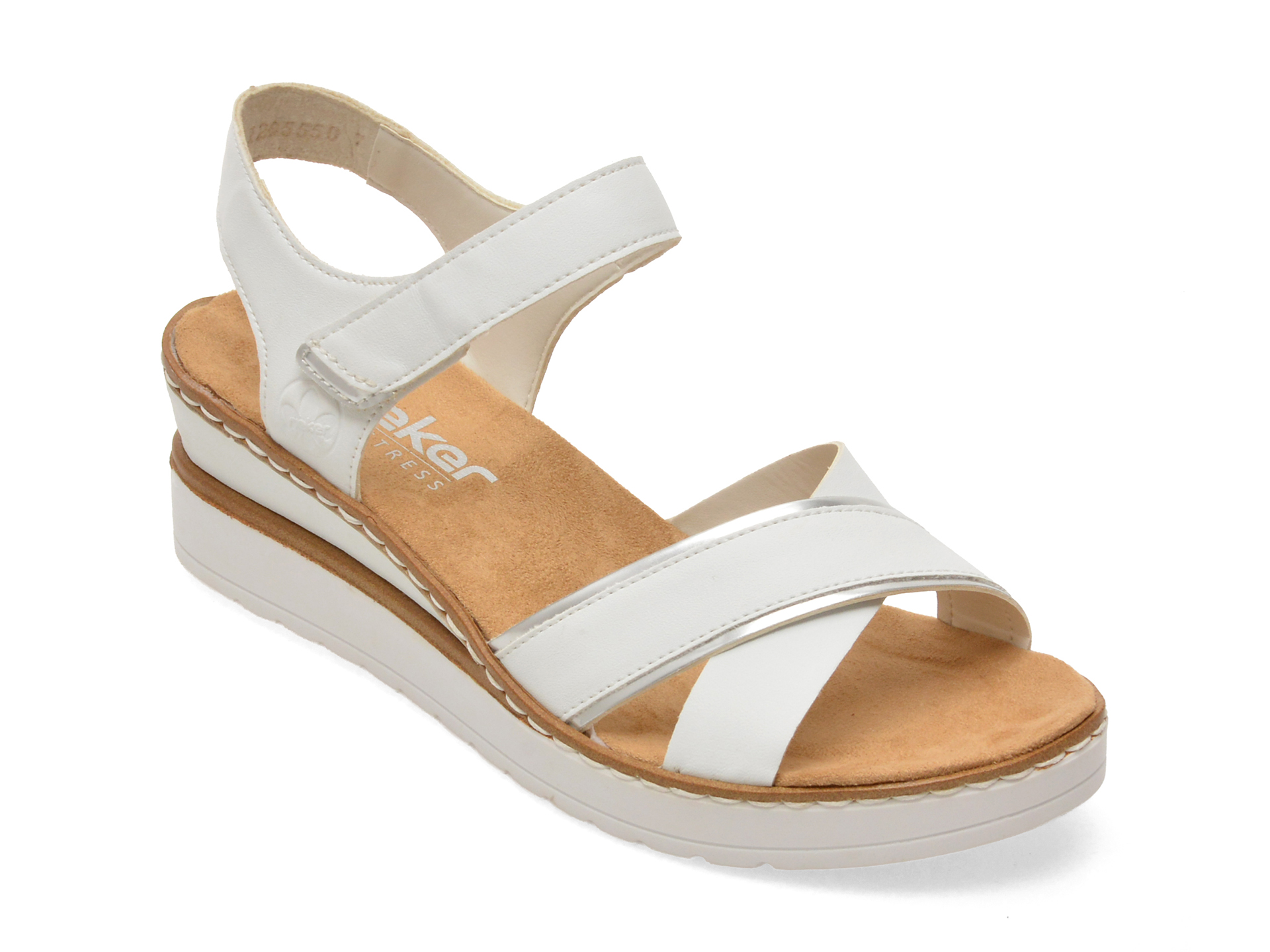 Sandale Rieker albe cu Velcro | Confort maxim - imagine 2