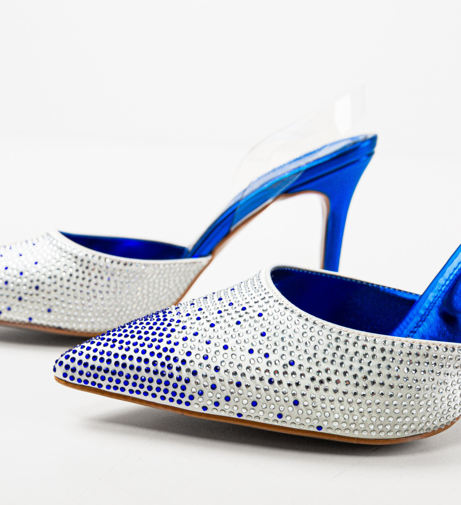 Pantofi dama Meray albastri cu toc elegant - imagine 7