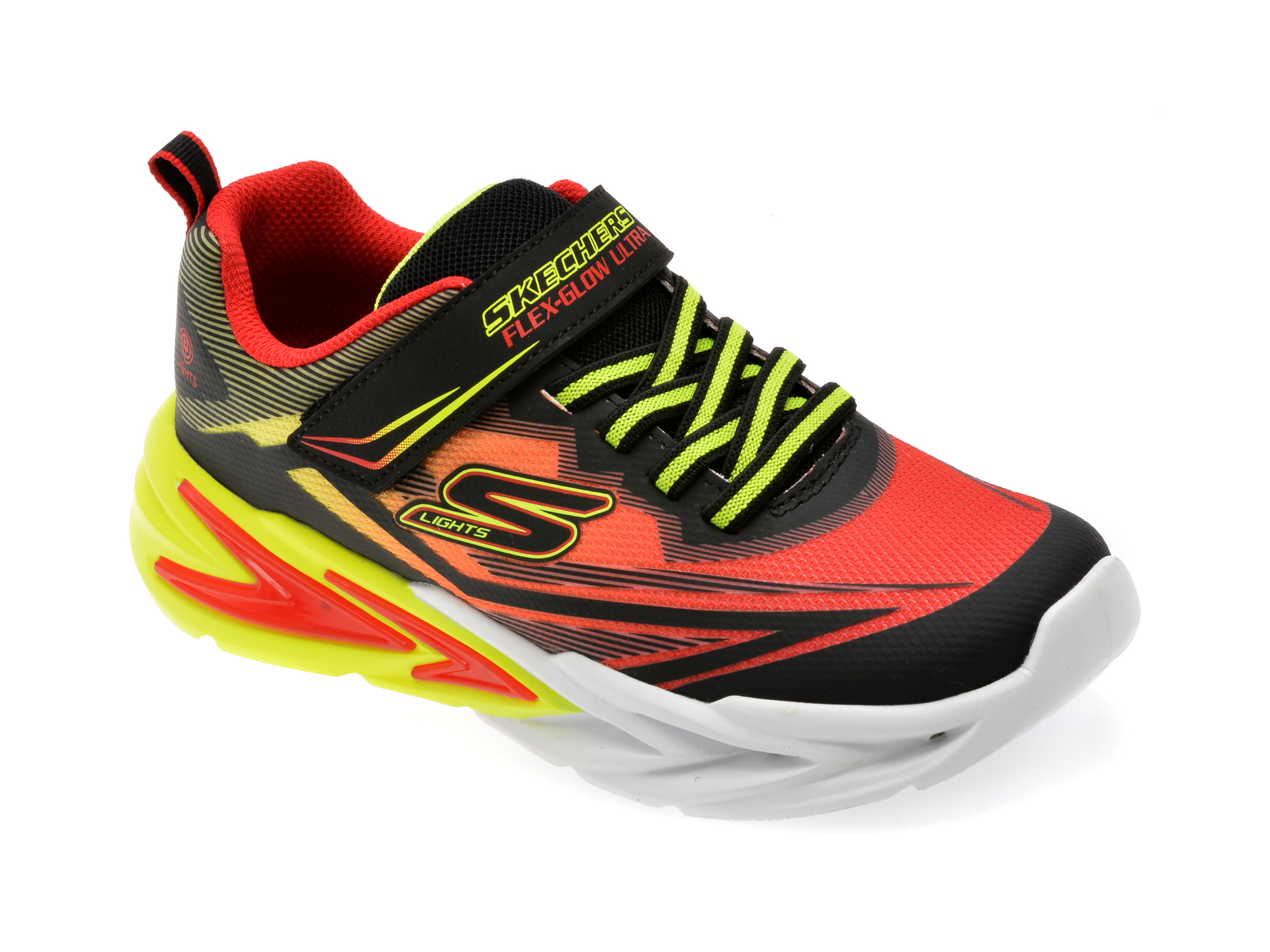 Pantofi Sport Skechers Flex-Glow Rosii cu Velcro