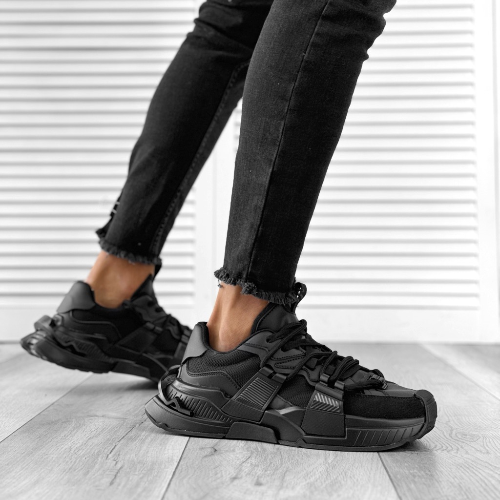 Adidasi Barbati Negri Casual din Piele Ecologica