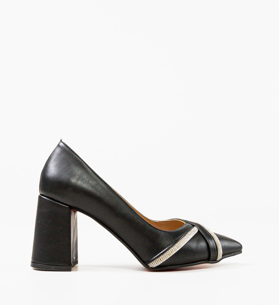 Pantofi Dama Crysta Negri cu Toc Eleganți - imagine 4