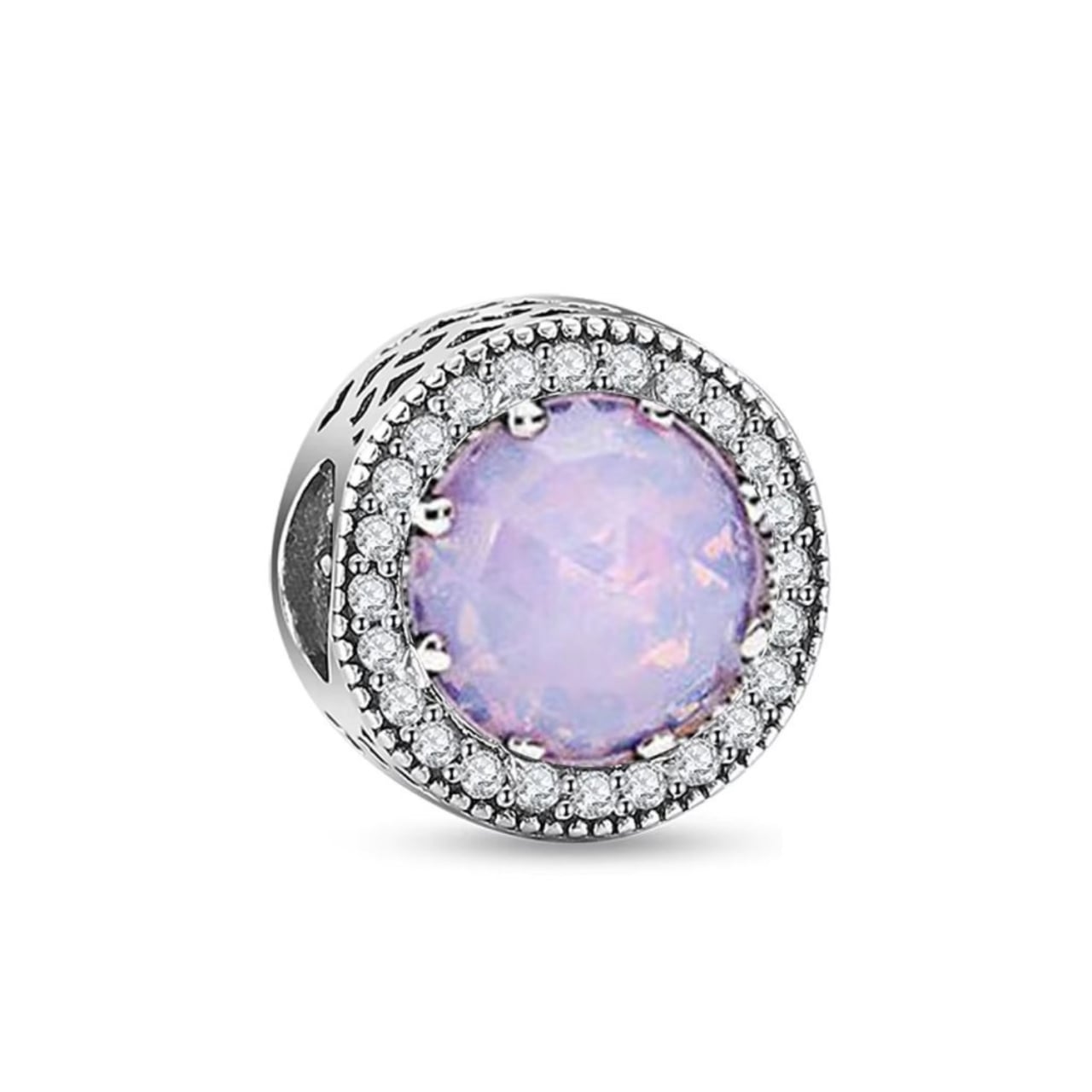 Charm Argint Delis cu Piatra Lila - Eleganță Premium