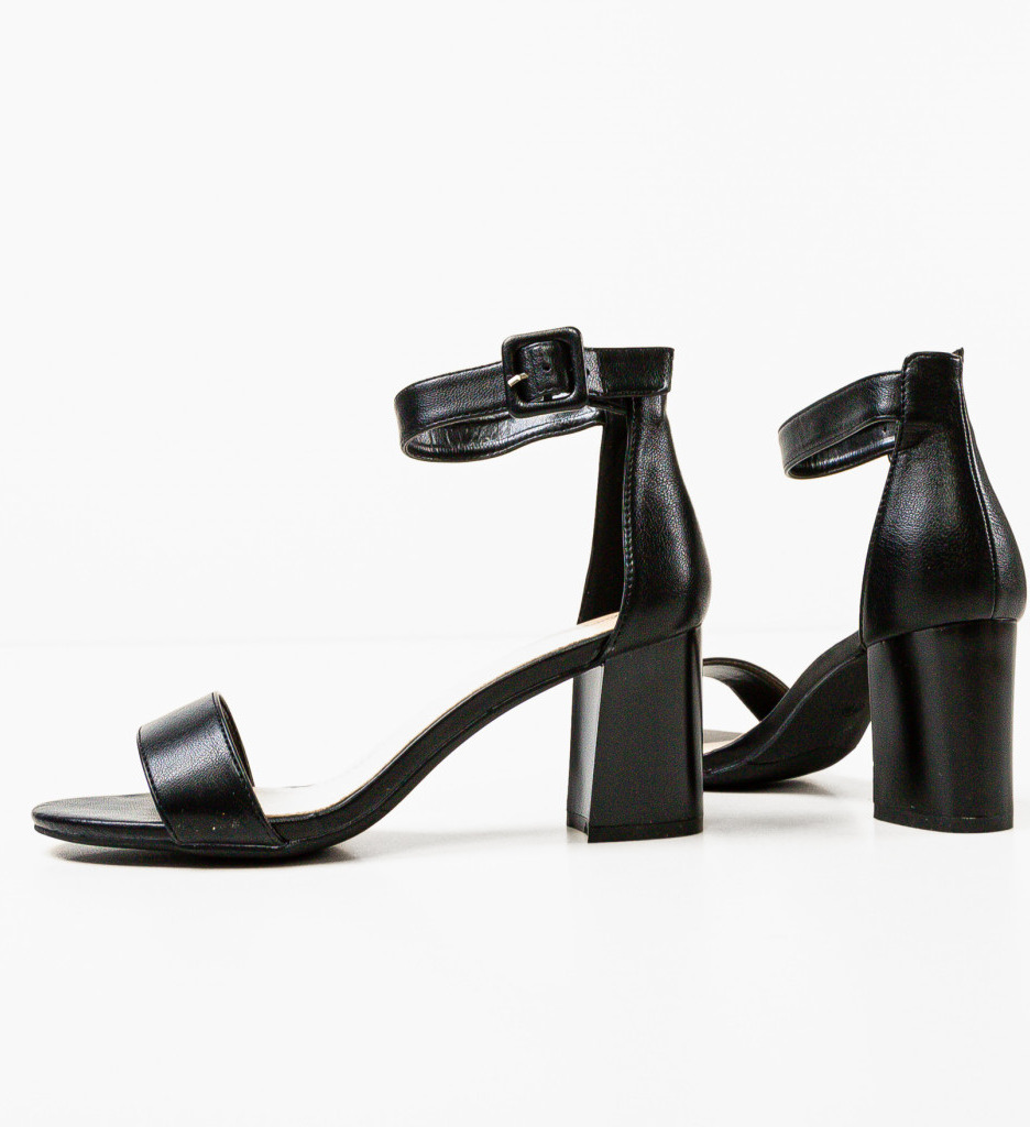 Sandale Saxon Negre cu Toc Elegante - imagine 7