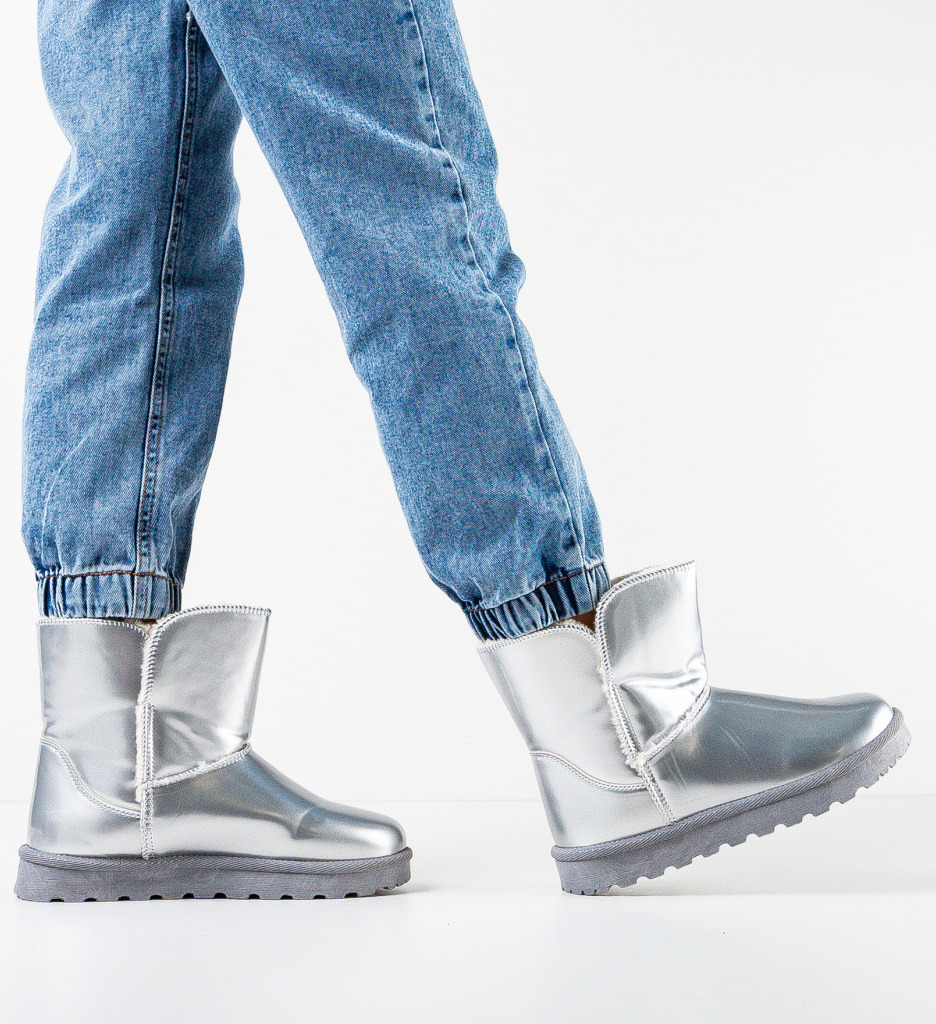 Cizme Tip Ug Elefba Argintii | Confort și Stil - imagine 3