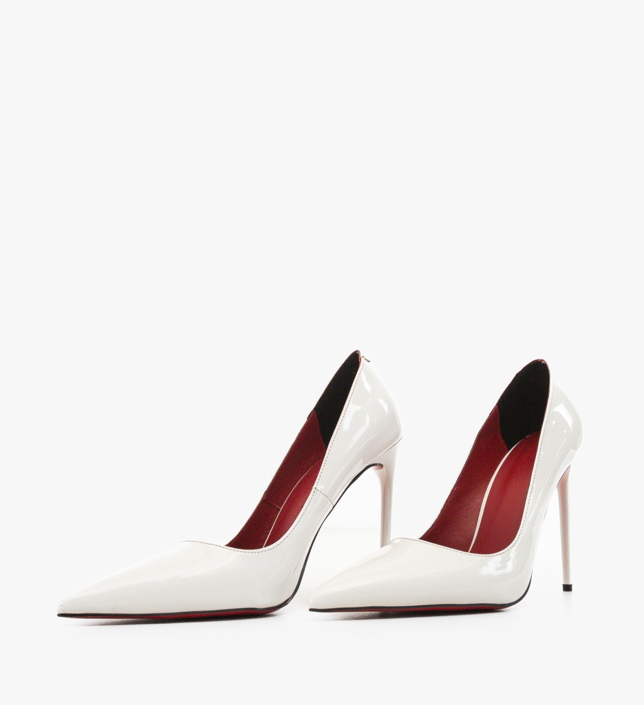 Pantofi Dama Butyn Albi cu Toc Eleganți - imagine 6