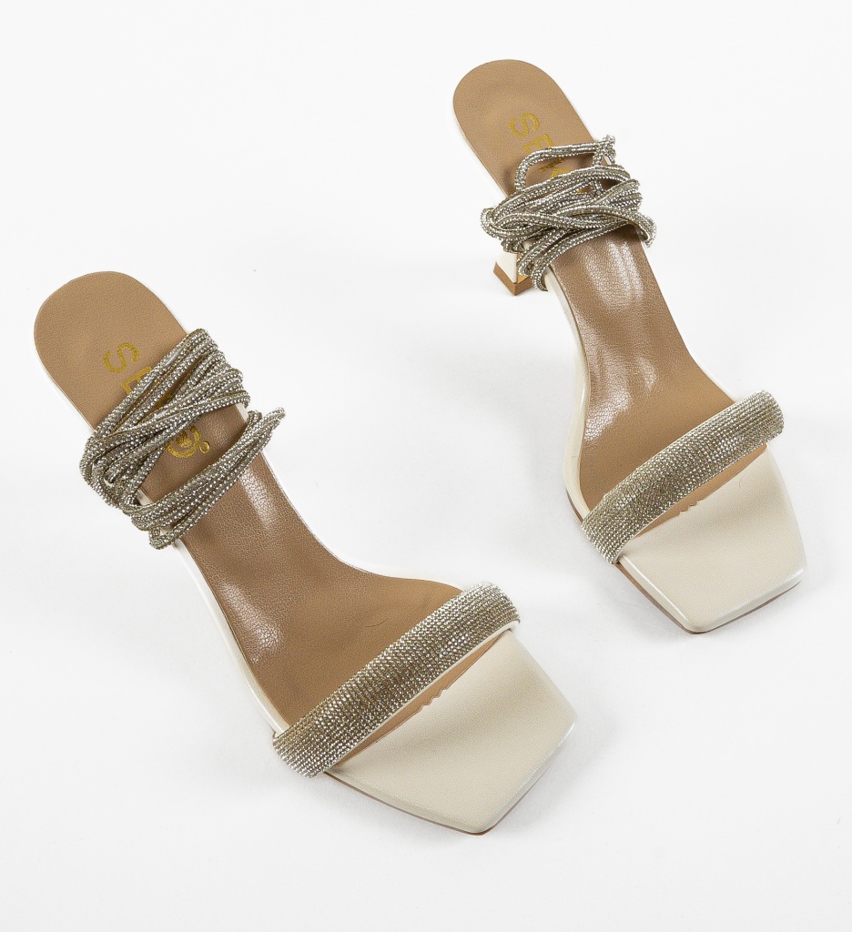 Sandale cu Toc Lucien Bej | Eleganță Rafinată - imagine 8