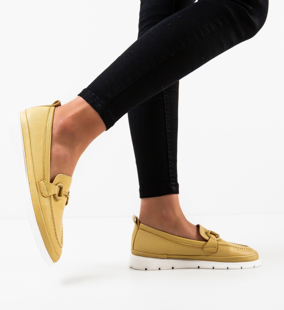 Pantofi Casual Olhan Galbeni - Confort și Stil - imagine 3
