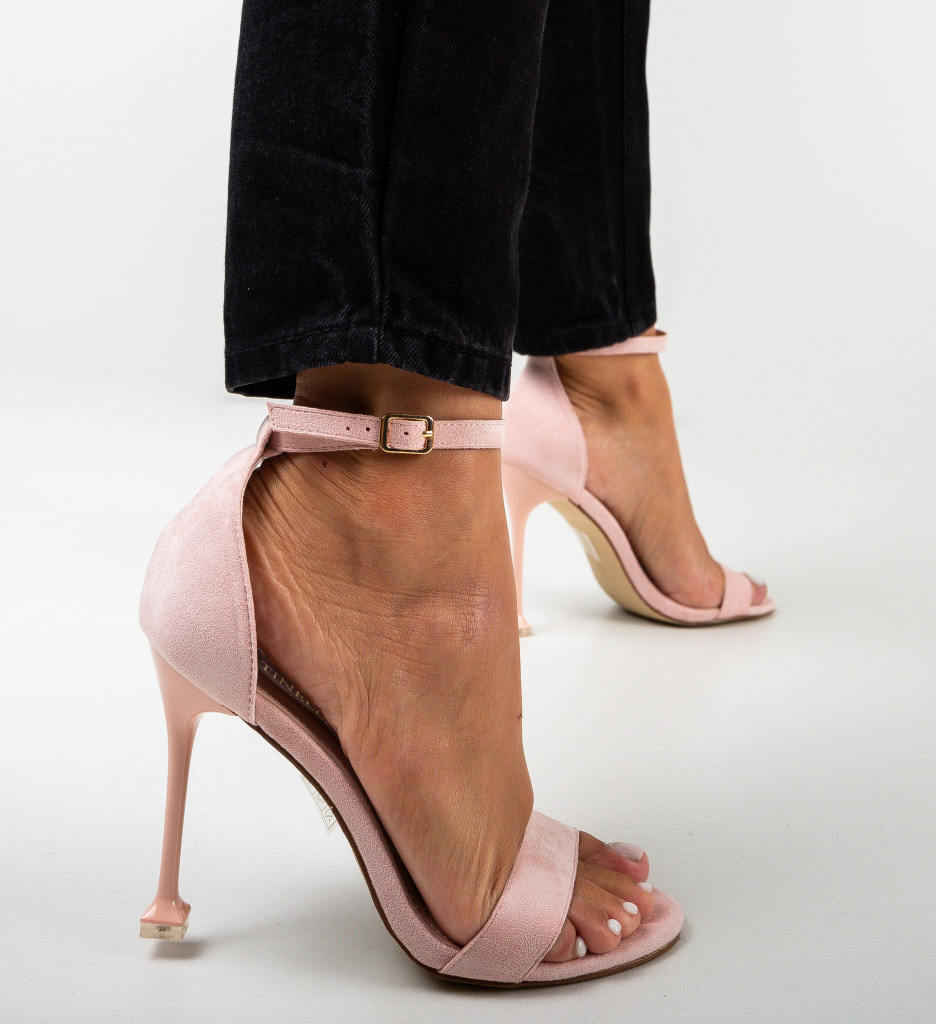 Sandale Brock Roz cu Toc Elegante - imagine 4