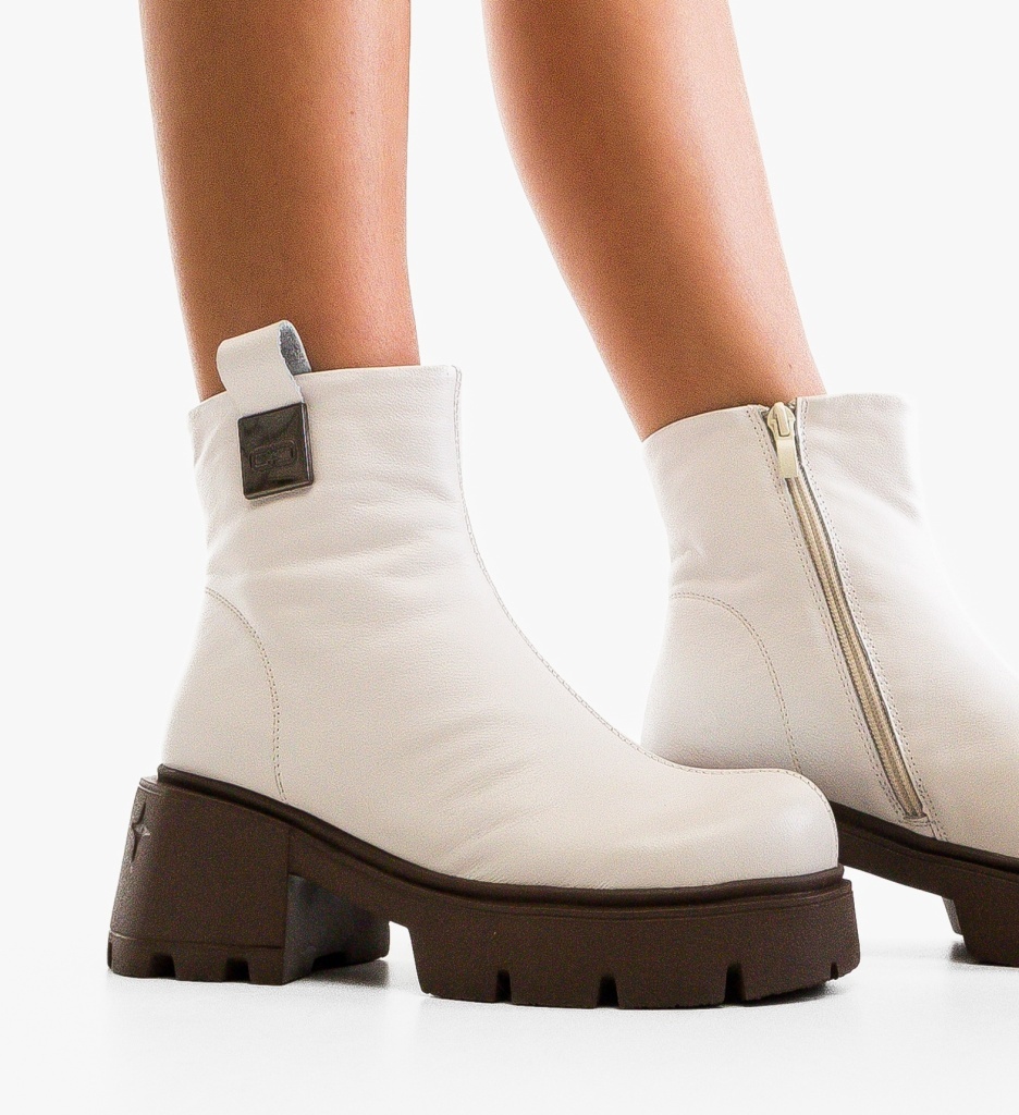 Botine Dama Albe Opah | Stil și Confort