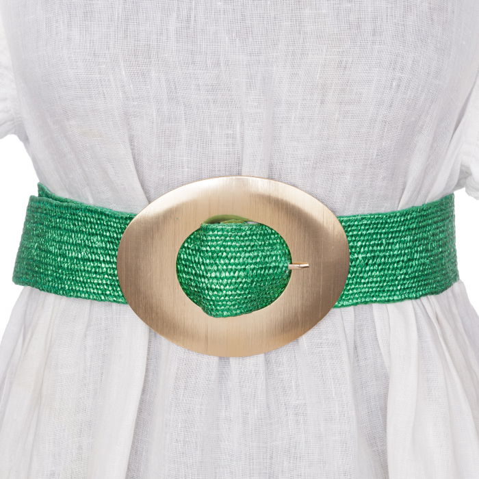 Curea elastică verde Shopika | Accesorii modă