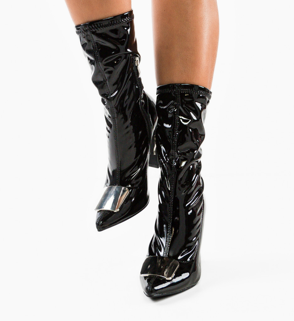 Botine Dama Ilenia Negre - Eleganță și Stil - imagine 5