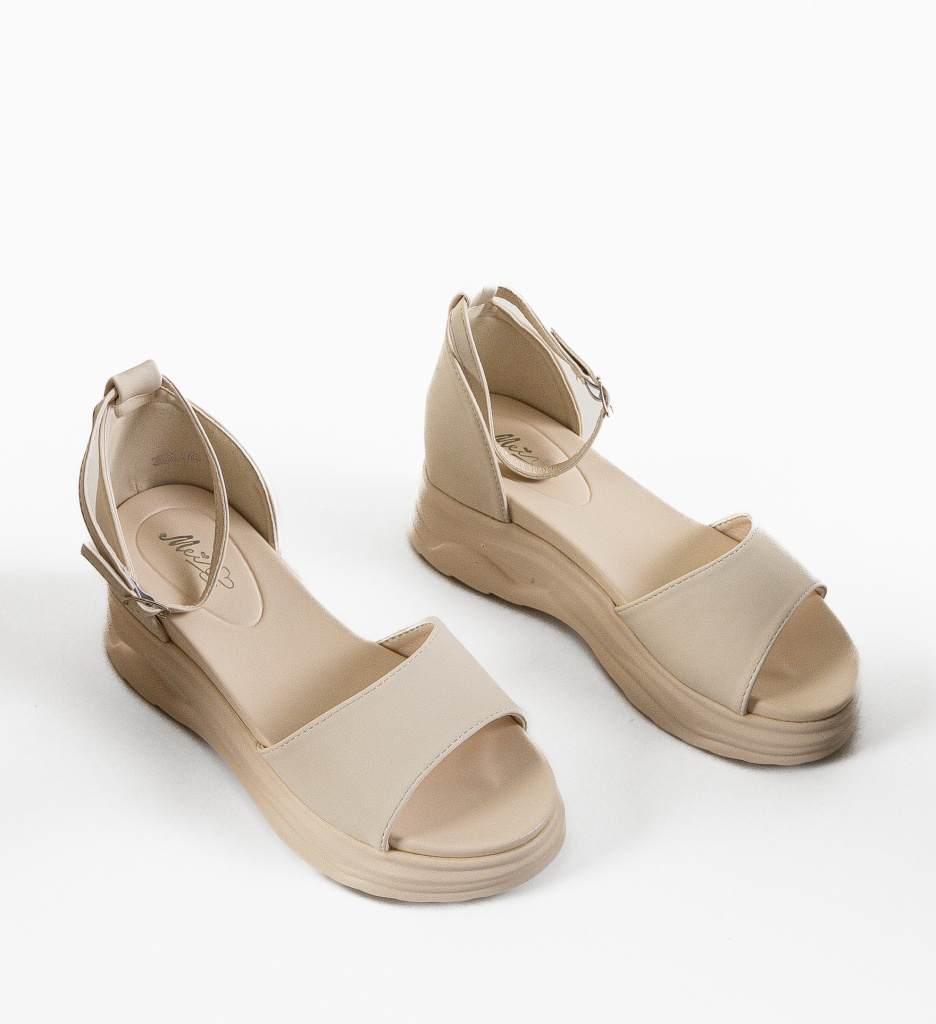 Sandale Dama Pernik Bej | Eleganță și Confort - imagine 5