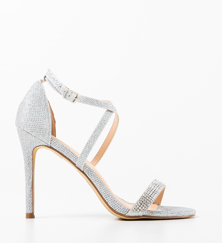 Sandale dama Kolacs Argintii - Elegante cu Toc - imagine 4
