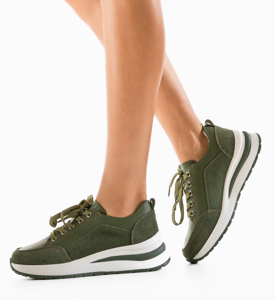 Sneakers Likolas Verzi Dama - Confort Sport - imagine 4