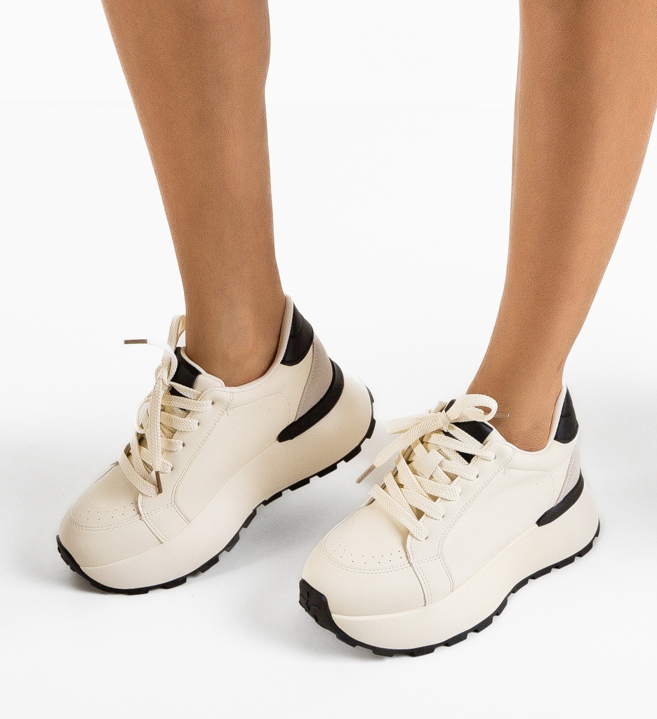 Reqa Sneakers Dama Bej | Confort & Stil - imagine 3