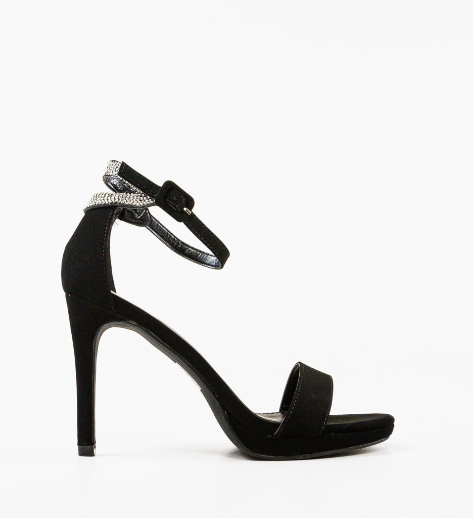 Sandale Loki Negre cu Toc Elegant - imagine 6