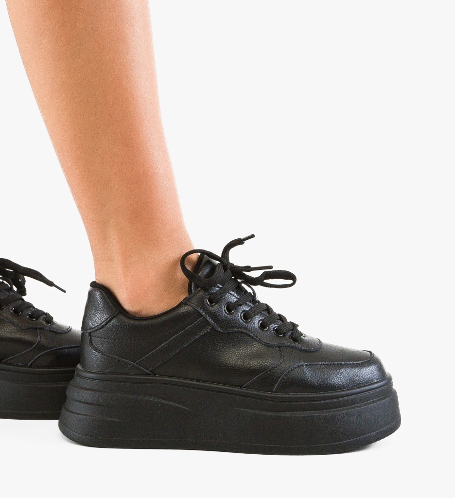 Sneakers Dama Momda Negre – Confort Stilat - imagine 3