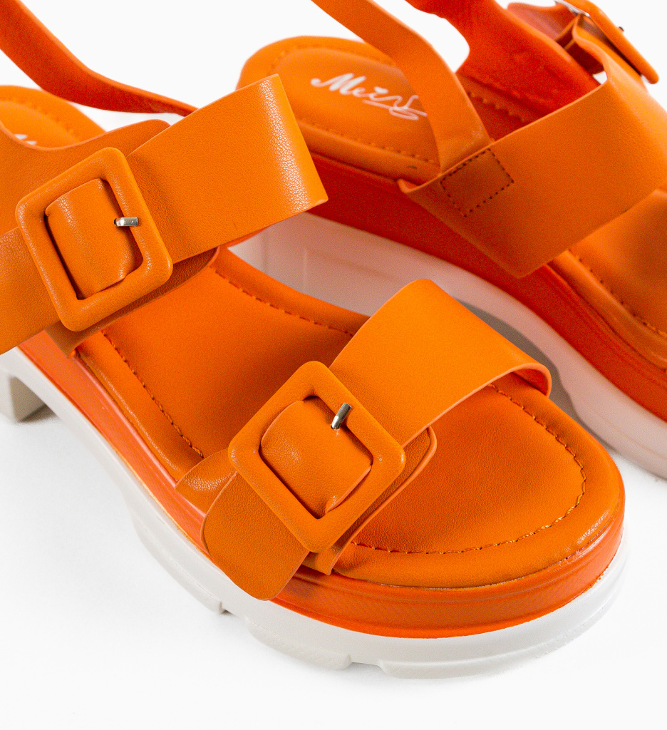 Sandale Dama Portocalii Robute - Confort & Stil - imagine 12