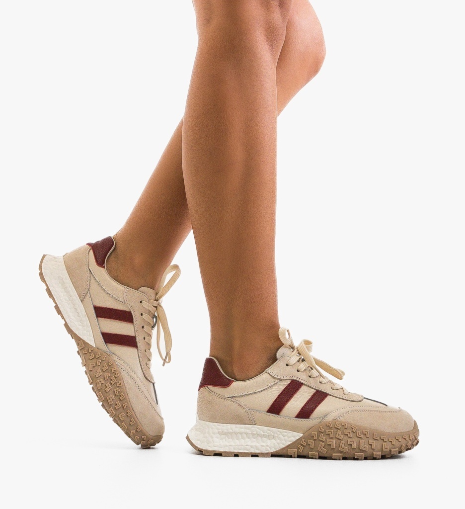 Sneakers Dama Forale Bej - Confort și Stil - imagine 7
