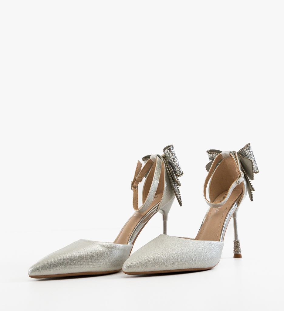 Pantofi cu Toc Ozkale Argintii - Eleganță Asigurată - imagine 9