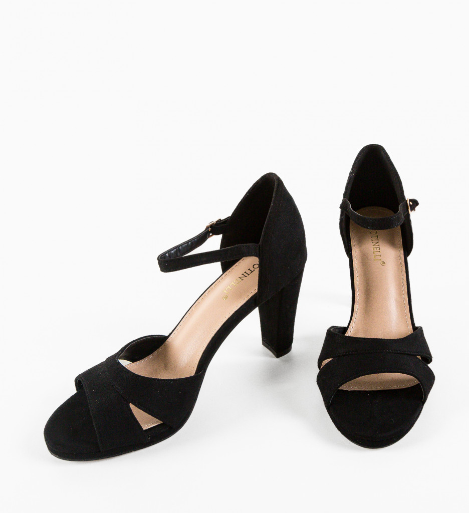 Sandale cu Toc Saniblue Negri - Eleganță și Confort - imagine 7