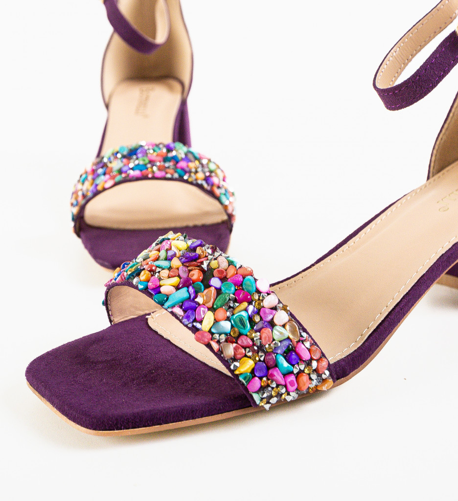 Sandale Mooren Mov Elegante cu Toc - imagine 5