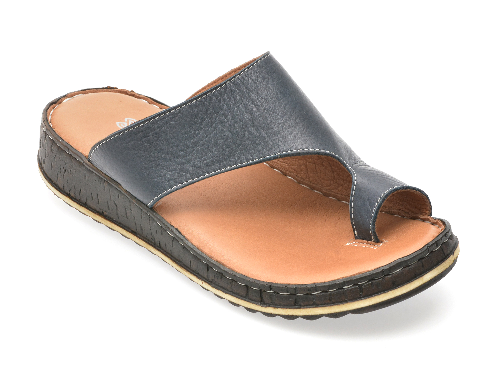 Papuci SHOOZY Bleumarin din Piele Naturală