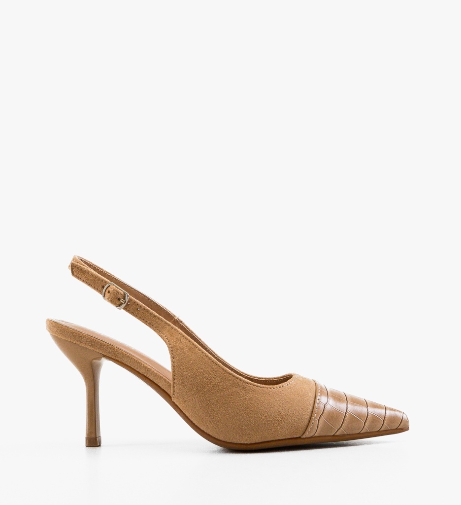 Pantofi dama Hegrid Bej cu toc elegant - imagine 8