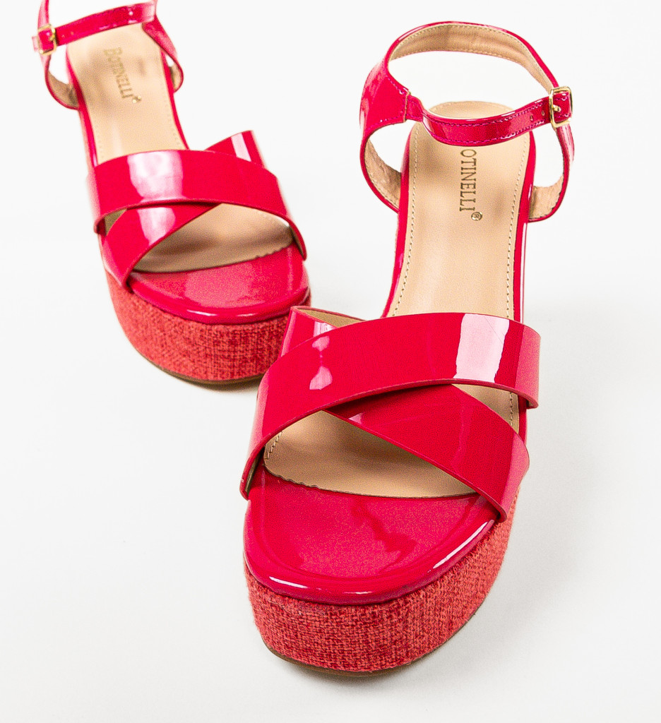 Sandale cu toc Myskyny Fuchsia Elegante - imagine 6