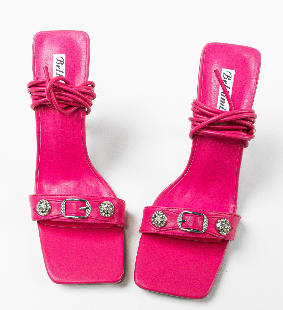 Sandale cu toc Adriano Fuchsia | Eleganță maximă - imagine 5