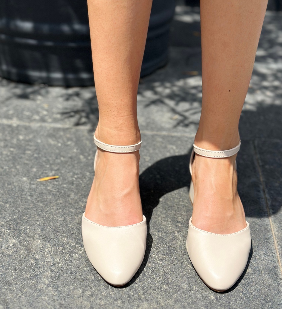 Pantofi Yabyanab Bej cu Toc Eleganți - imagine 2