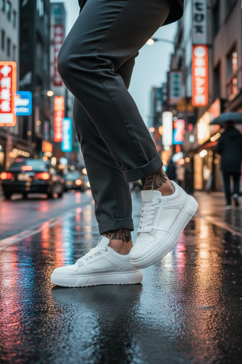 Adidași Casual Bărbați Albi M01 - imagine 2