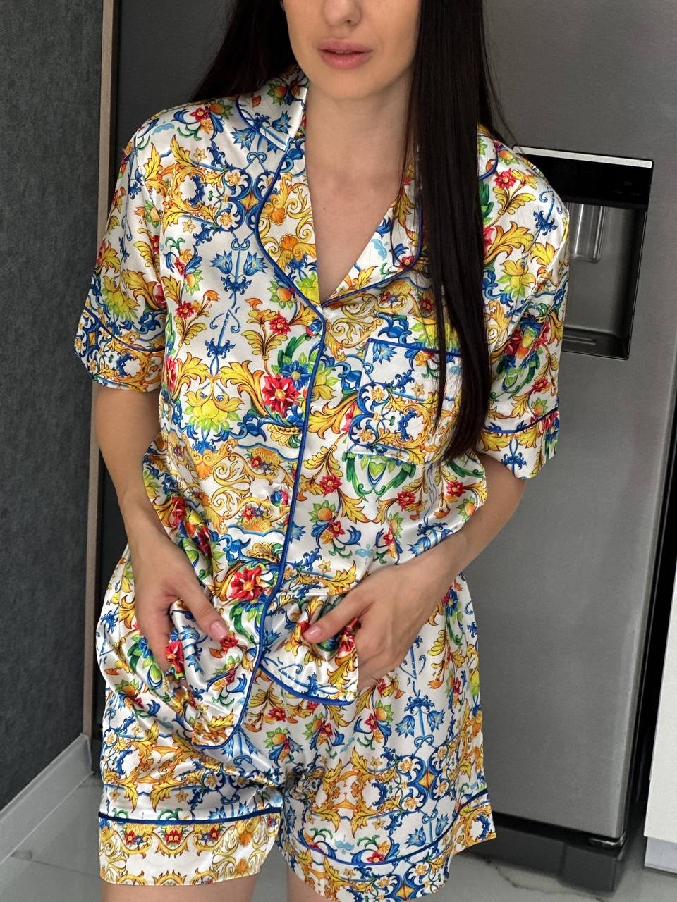 Set Pijama Damă 2 Piese Delis Satin - imagine 3