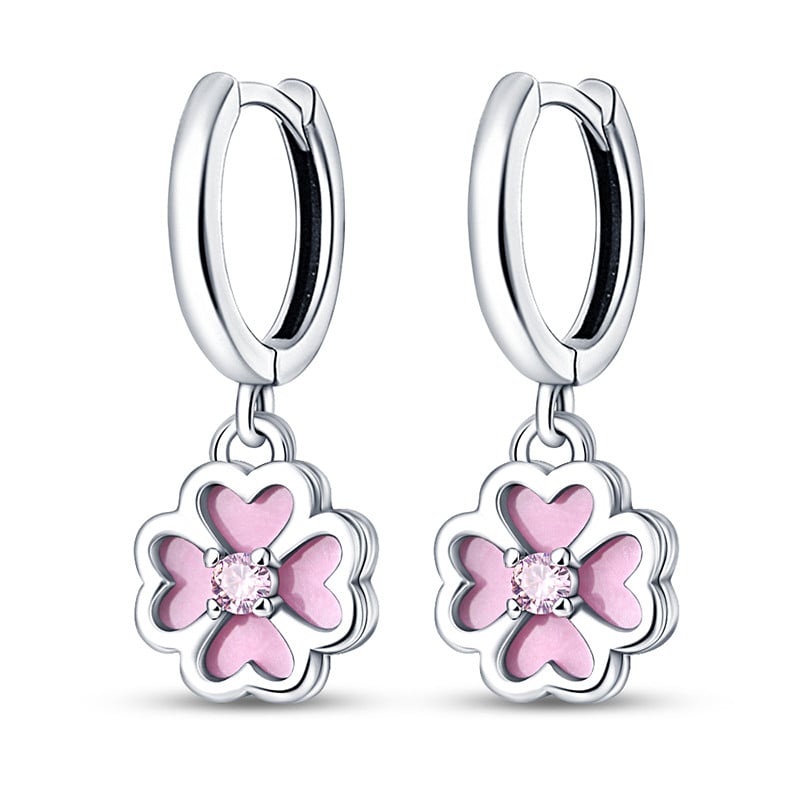 Cercei Argint Amanda JW511 Floare Placati Rhod